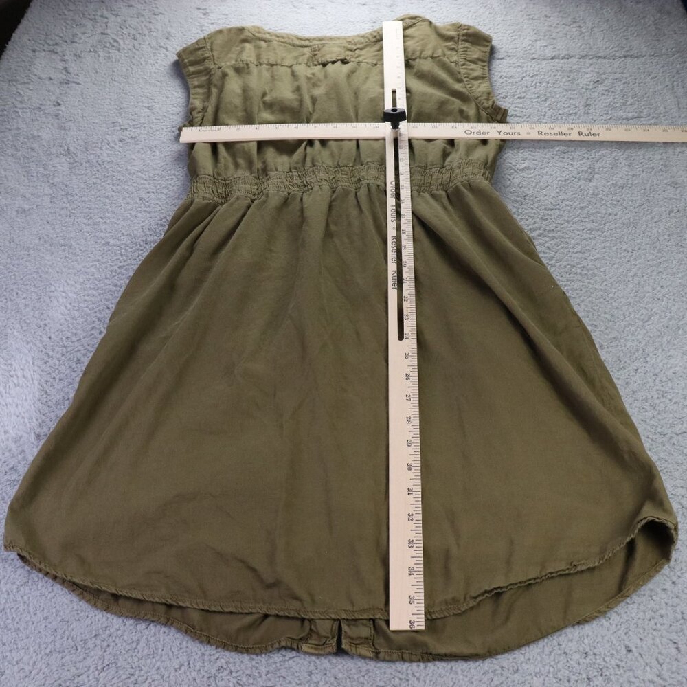 Anthropologie Hei Hei Utility Safari Dress Womens Large Olive Green Drawstrings - Picture 8 of 10